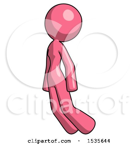 Pink Design Mascot Woman Floating Through Air Left by Leo Blanchette