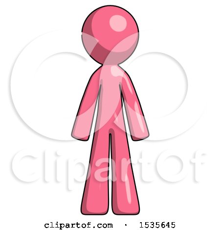 Pink Design Mascot Man Standing Facing Forward by Leo Blanchette