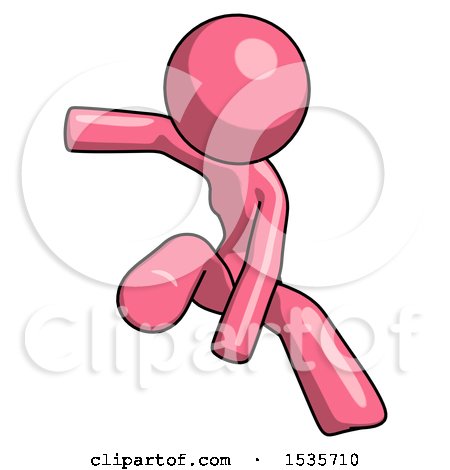 Pink Design Mascot Woman Action Hero Jump Pose by Leo Blanchette