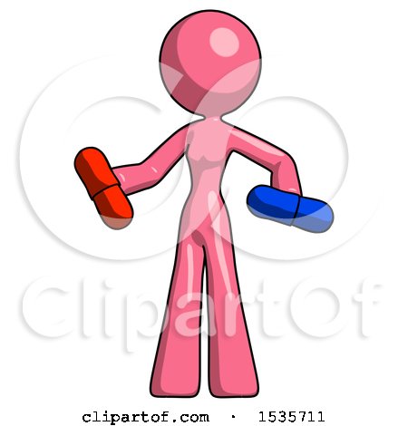 Pink Design Mascot Woman Red Pill or Blue Pill Concept by Leo Blanchette