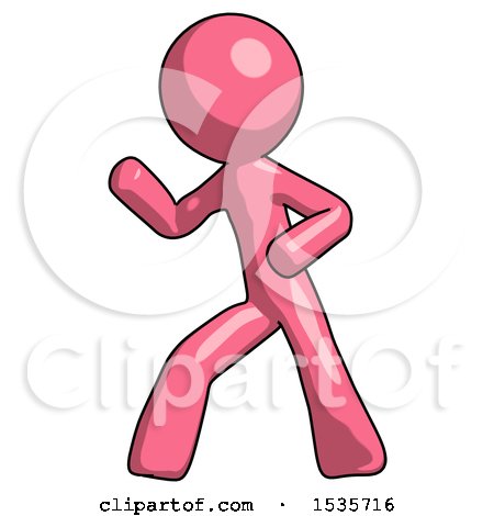 Pink Design Mascot Man Martial Arts Defense Pose Left by Leo Blanchette