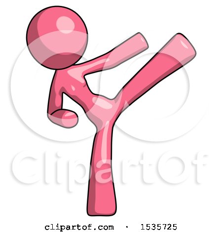 Pink Design Mascot Woman Ninja Kick Right by Leo Blanchette