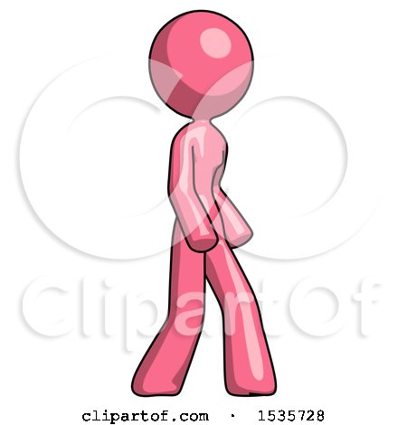 Pink Design Mascot Woman Turned Right Front View by Leo Blanchette