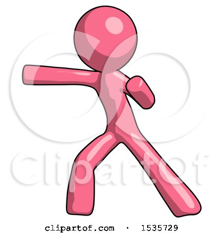 Pink Design Mascot Man Martial Arts Punch Left by Leo Blanchette
