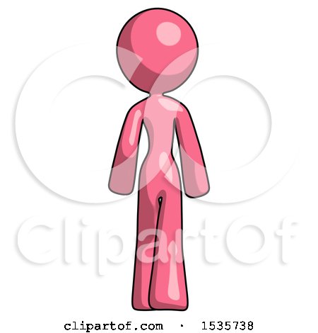 Pink Design Mascot Woman Walking Away, Back View by Leo Blanchette