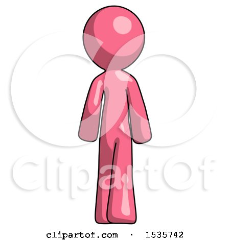 Pink Design Mascot Man Walking Away, Back View by Leo Blanchette