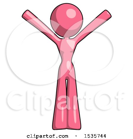Pink Design Mascot Woman with Arms out Joyfully by Leo Blanchette
