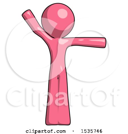 Pink Design Mascot Man Directing Traffic Right by Leo Blanchette