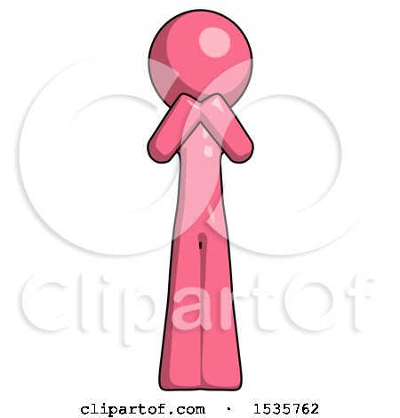 Pink Design Mascot Man Laugh, Giggle, or Gasp Pose by Leo Blanchette