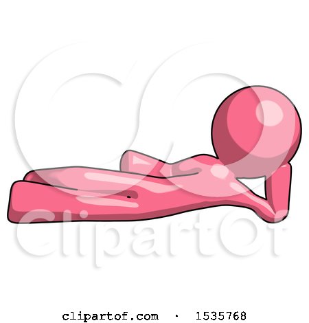 Pink Design Mascot Man Reclined on Side by Leo Blanchette