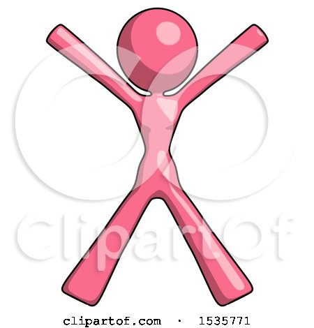 Pink Design Mascot Woman Jumping or Flailing by Leo Blanchette