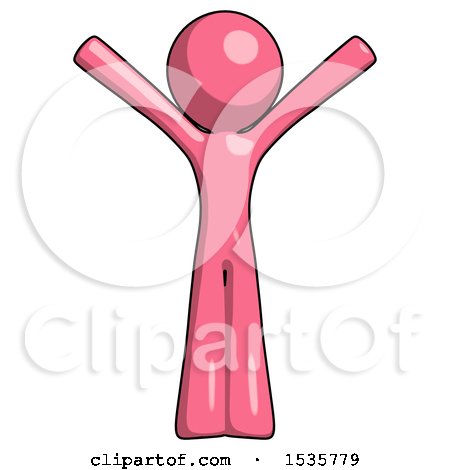 Pink Design Mascot Man with Arms out Joyfully by Leo Blanchette