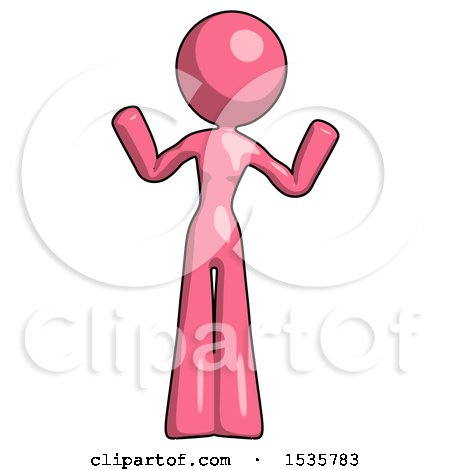 Pink Design Mascot Woman Shrugging Confused by Leo Blanchette