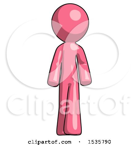 Pink Design Mascot Man Walking Front View by Leo Blanchette