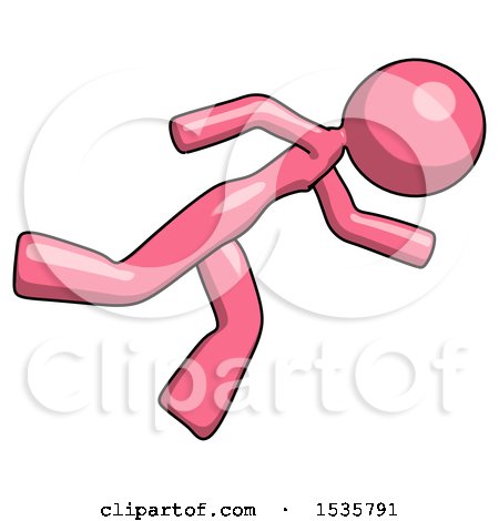 Pink Design Mascot Woman Running While Falling down by Leo Blanchette