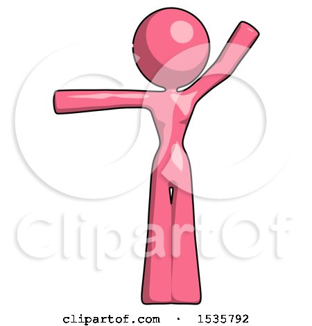 Pink Design Mascot Woman Directing Traffic Left by Leo Blanchette