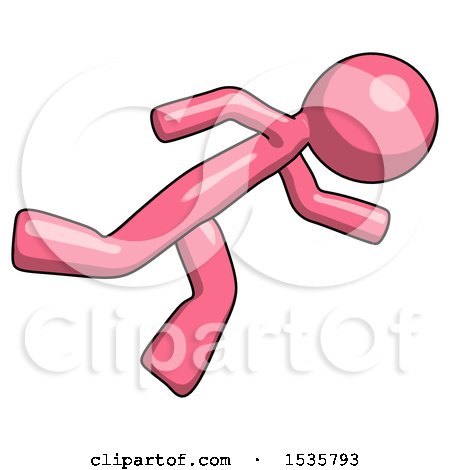 Pink Design Mascot Man Running While Falling down by Leo Blanchette