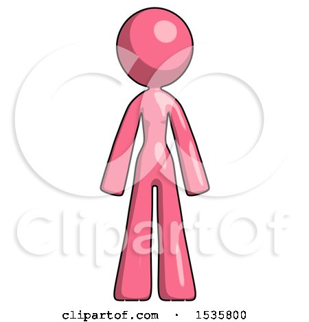 Pink Design Mascot Woman Standing Facing Forward by Leo Blanchette