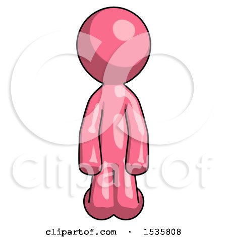 Pink Design Mascot Man Kneeling Front Pose by Leo Blanchette