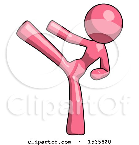 Pink Design Mascot Woman Ninja Kick Left by Leo Blanchette