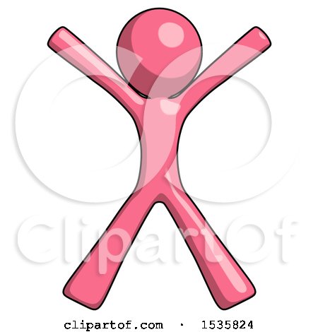 Pink Design Mascot Man Jumping or Flailing by Leo Blanchette