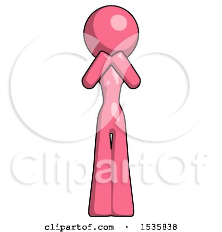 Pink Design Mascot Woman Laugh, Giggle, or Gasp Pose by Leo Blanchette