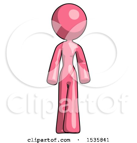 Pink Design Mascot Woman Walking Front View by Leo Blanchette