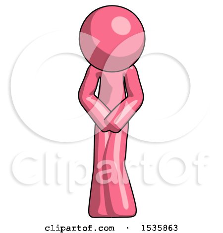 Pink Design Mascot Bending over Hurt or Nautious by Leo Blanchette