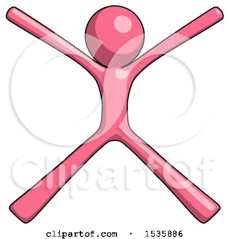 Pink Design Mascot Man with Arms and Legs Stretched out by Leo Blanchette
