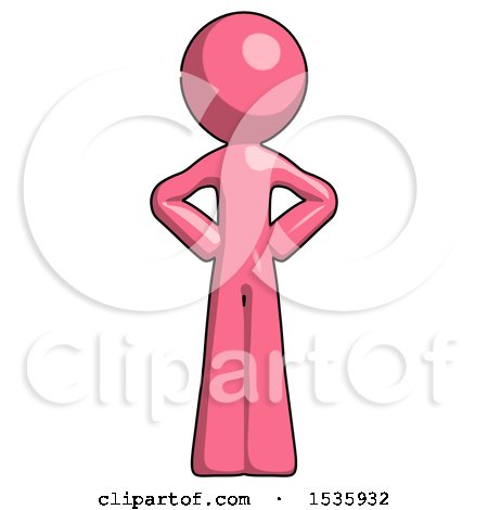 Pink Design Mascot Man Hands on Hips by Leo Blanchette