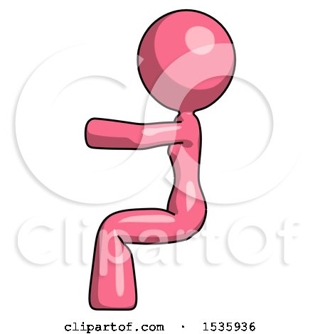 Pink Design Mascot Woman in Sitting or Driving Position by Leo Blanchette