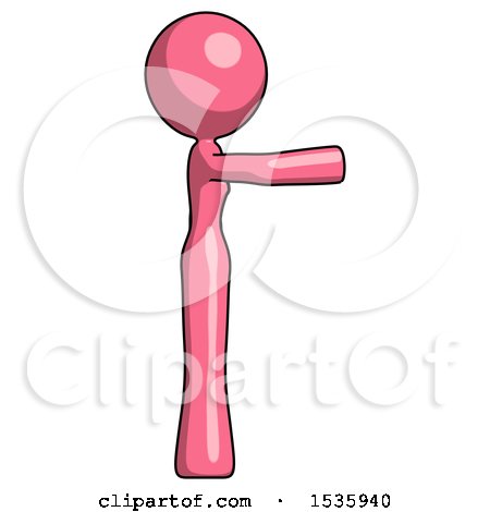 Pink Design Mascot Woman Pointing Right by Leo Blanchette
