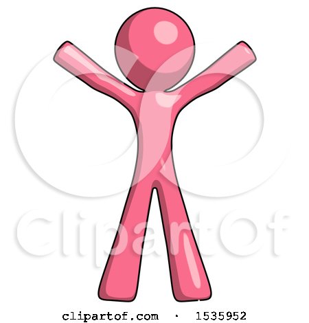 Pink Design Mascot Man Surprise Pose, Arms and Legs out by Leo Blanchette