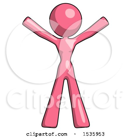 Pink Design Mascot Woman Surprise Pose, Arms and Legs out by Leo Blanchette