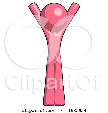 Pink Design Mascot Man Hands up by Leo Blanchette