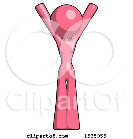 Pink Design Mascot Woman Hands up by Leo Blanchette