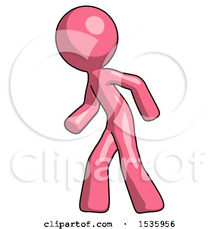 Pink Design Mascot Man Suspense Action Pose Facing Left by Leo Blanchette