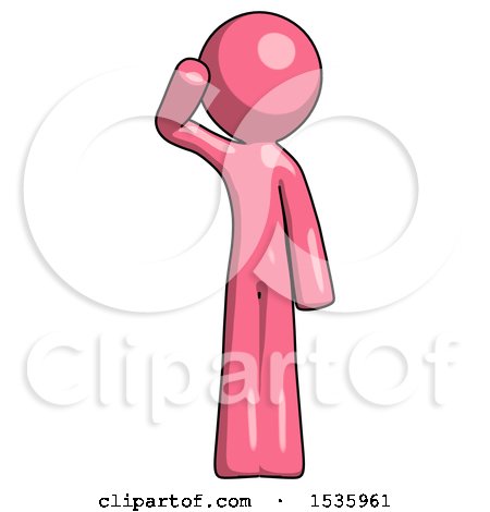 Pink Design Mascot Man Soldier Salute Pose by Leo Blanchette