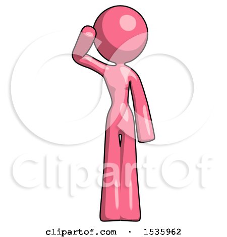 Pink Design Mascot Woman Soldier Salute Pose by Leo Blanchette