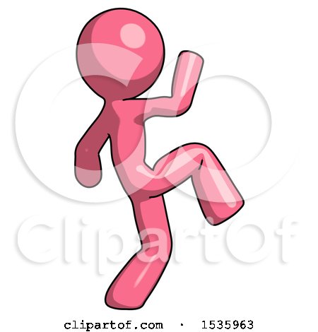 Pink Design Mascot Man Kick Pose Start by Leo Blanchette