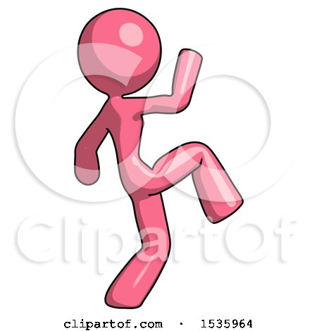 Pink Design Mascot Woman Kick Pose Start by Leo Blanchette