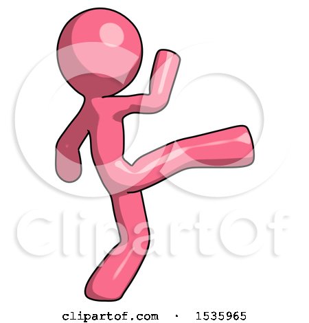 Pink Design Mascot Man Kick Pose by Leo Blanchette