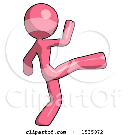 Pink Design Mascot Woman Kick Pose by Leo Blanchette