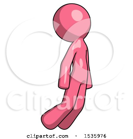 Pink Design Mascot Man Floating Through Air Right by Leo Blanchette
