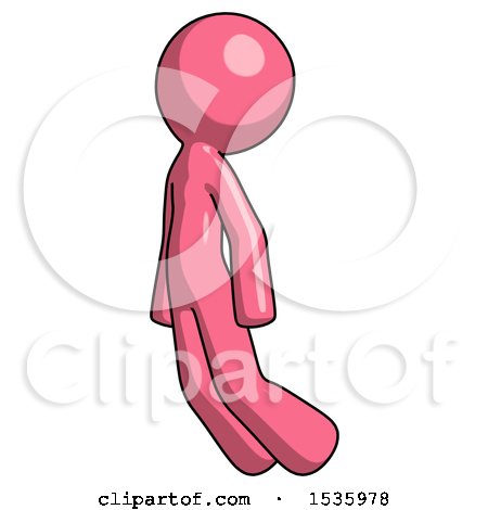 Pink Design Mascot Man Floating Through Air Left by Leo Blanchette