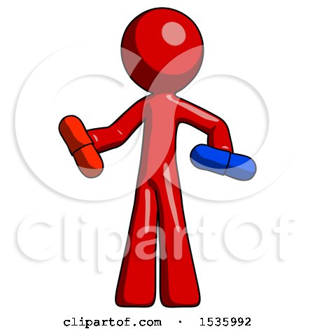 Red Design Mascot Man Red Pill or Blue Pill Concept by Leo Blanchette