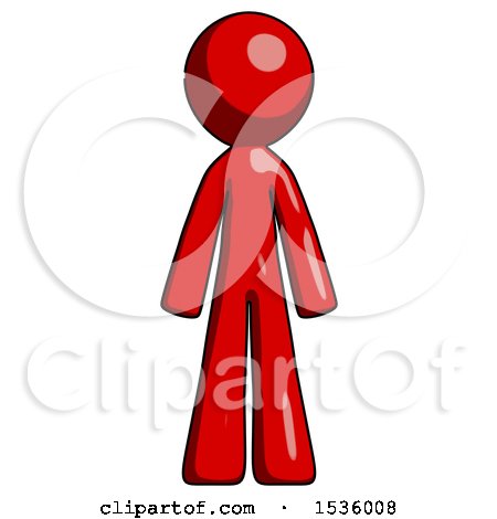 Red Design Mascot Man Standing Facing Forward by Leo Blanchette