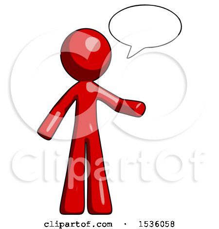 Red Design Mascot Man with Word Bubble Talking Chat Icon by Leo Blanchette