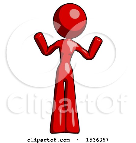 Red Design Mascot Woman Shrugging Confused by Leo Blanchette