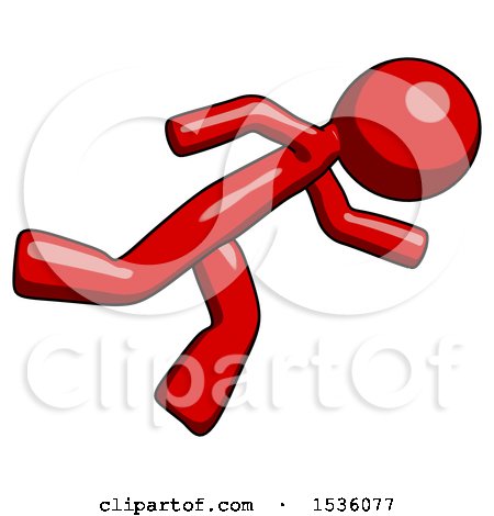 Red Design Mascot Man Running While Falling down by Leo Blanchette